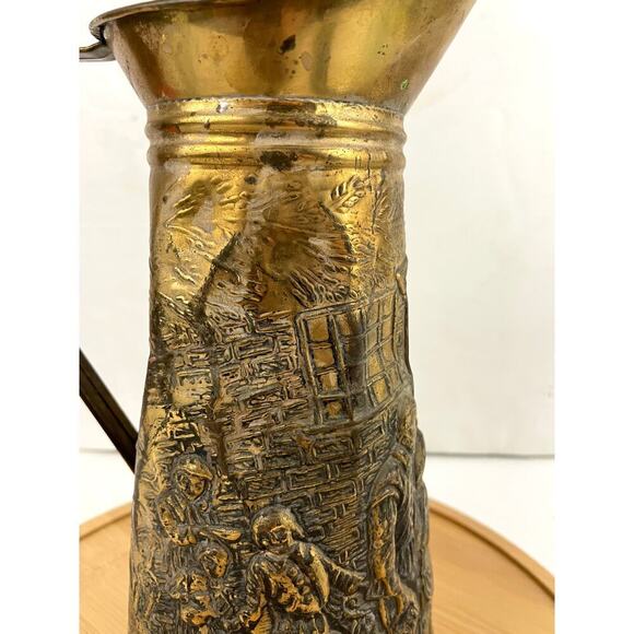 Antique ELPEC England Embossed Brass Decorative Pitcher Stamped - Picture 3 of 10
